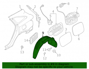 Rear left fender liner Kia Sorento 21-24 HEV, PHEV