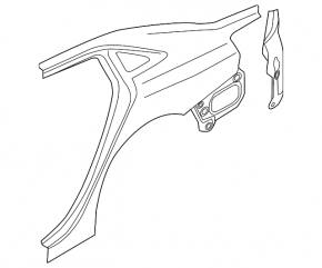 Quarter wing rear left Audi A3 8V 15-20 4d black LY9T, on the body 