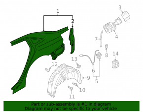 Quarter wing rear left Audi A3 8V 15-20 4d