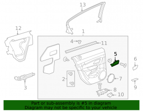 Inner rear left door handle for Chevrolet Cruze 11-16
