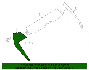 Trunk door spoiler left Nissan Leaf 18-22
