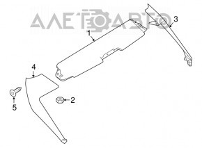 Trunk door spoiler left Nissan Leaf 18-22