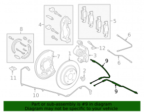 Parking brake cable rear right Mercedes Metris W447 16-23