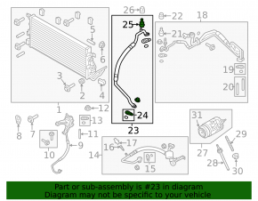Air conditioning pipe rear row Ford Explorer 13-19 sport