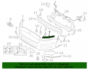 Front bumper mount under headlight left Ford Fusion mk5 13-16