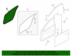 Door seal front left Mazda 6 18-21