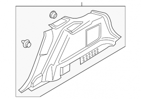 Right arch trim Lincoln MKX 16-18 black