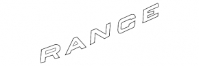 RANGE emblem on the tailgate of the Land Rover Range Rover 13-21, chrome