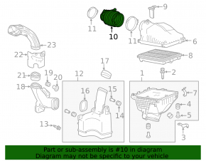 Air duct for manifold Acura TLX 15- 3.5