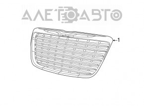 Radiator grille grill Chrysler 300 11-14 dorest under PTF