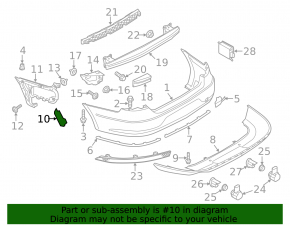 Rear bumper seal inner left VW CC 09-17