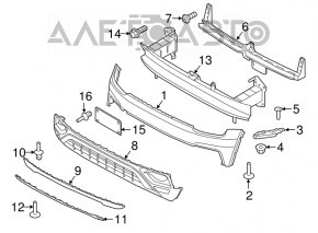 Rear bumper mount left inner VW Atlas 18-
