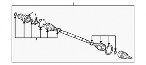 Rear left half shaft drive Acura MDX 07-13