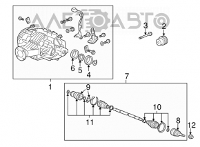 Rear left half shaft drive Acura MDX 07-13