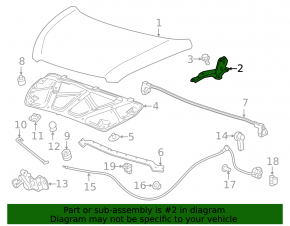 Left hood hinge for Chevrolet Spark 16-22
