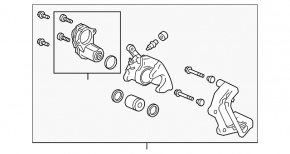 Caliper assembly rear left Acura TLX 15-