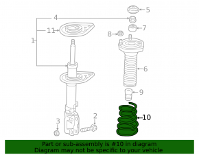 Rear left spring Toyota Avalon 13-15 3.5 stiffness blue