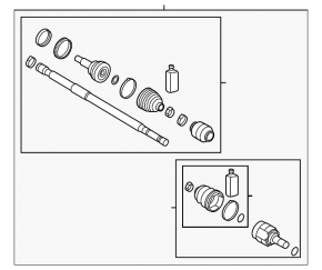 Drive axle shaft front left Kia Forte 4d 14-18 1.8, 2.0 automatic transmission