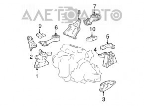 Honda Civic 06-11 1.8L rear engine mount, upper, automatic transmission