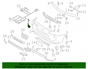 Headlight washer plug left BMW X3 F25 15-17