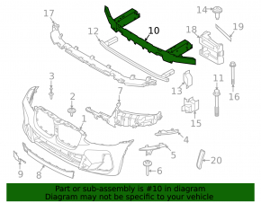 BMW X3 G01 22-24 Upper Front Bumper Reinforcement, M Sport
