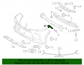 Front bumper mount right Lexus LX570 16-21 rest