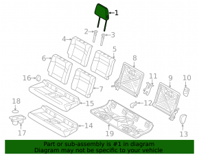 BMW i3 14-21 rear left headrest, cloth, gray