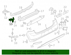 Rear bumper mount left inner VW Golf 15-21