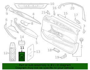 Front right window lift control BMW 5 G30 17-23