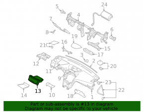 Subaru Outback 10-14 dashboard pocket