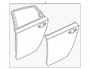 Door bare rear left Honda Accord 18-22