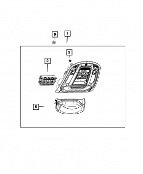 Front light fixture for Jeep Grand Cherokee WL 22-26 without sunroof, black