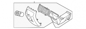 Rear center console trim with air vent deflector for Hyundai Sonata 20-23, black