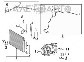 Air conditioner tube compressor-heater first Toyota Venza 22-