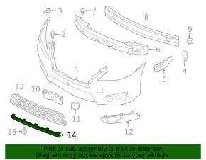 Front bumper molding lower Nissan Sentra 13-15 prerest