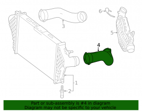 Intercooler pipe left lower Mercedes W166 ML/GLE 12-19 2.1d, 3.0d