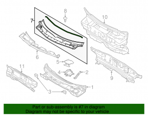 Windscreen wiper grille plastic Ford Explorer 11-19