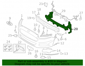 Front bumper reinforcement Ford Fusion mk5 13-16 rusty