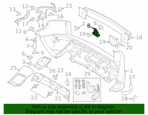 Left rear bumper bracket for Land Rover Range Rover Evoque 12-18