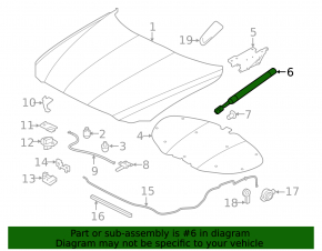 Bonnet shock absorber right Jaguar F-Pace X761 17-