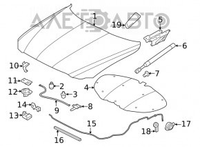 Left hood shock absorber Jaguar F-Pace X761 17-24