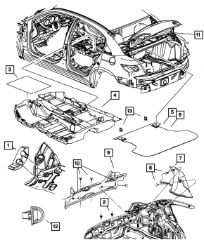 Trunk floor Chrysler 200 11-14