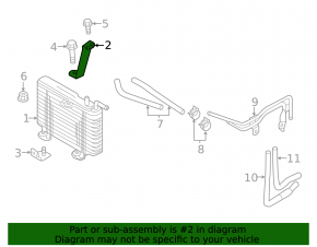 Mitsubishi Outlander 14-20 2.4, 3.0 automatic transmission oil cooling radiator bracket, upper