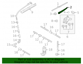 Rear wiper arm VW Taos 22-25