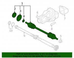 Drive axle rear left BMW X3 F25 11-17 2.0T rusty