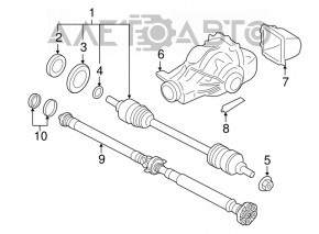 Drive axle shaft rear left BMW X3 F25 13-17 2.0T