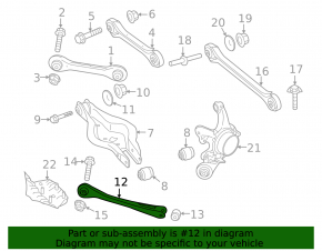 Rear left longitudinal control arm BMW 3 F30 12-18