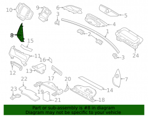 Front panel trim side left Volvo XC90 16-22 gray