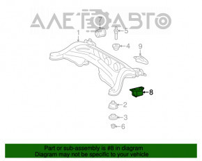 Rear subframe bracket right Toyota Highlander 01-07 AWD