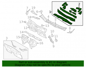 Subaru b9 Tribeca wiper grille pan 1 part